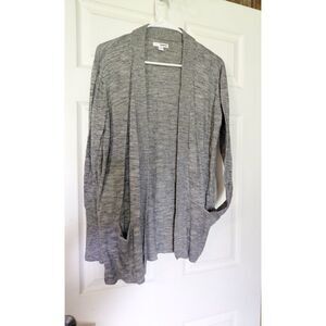 Sonoma Goods For Life Women's Gray Open Front Cardigan Sweater L